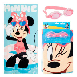 Toalla Set Gafas Natación Minnie
