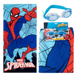 Toalla Set Gafas Natación Spiderman