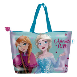 Bolsa de Playa de 48x32cm con Cremallera de Frozen