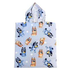Poncho De Microfibra Bluey Y Bingo Azul