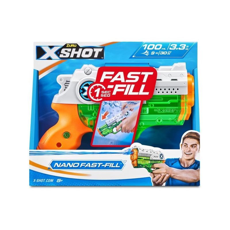 Pistola de Agua XShot Nano Fast-Fill – Recarga Rápida 1 Segundo