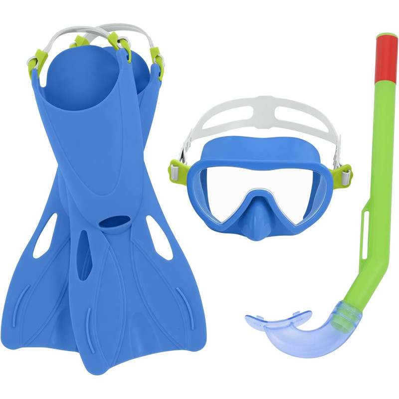 Gafas De Buceo Con Tubo Y Aletas Bestway Pvc Azul