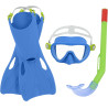 Gafas De Buceo Con Tubo Y Aletas Bestway Pvc Azul