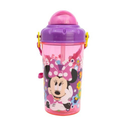 Botella 465ml C/Pajita+Correa Minnie