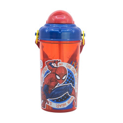 copia de Botella 465ml C/Pajita+Correa Spiderman