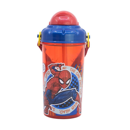 copia de Botella 465ml C/Pajita+Correa Spiderman