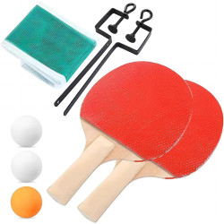 Pack 2 Raquetas Ping Pong C/Red y Pelotas