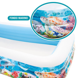 Piscina Hinchable Intex Rectangular Fondo Marino 56x183x305 Cm