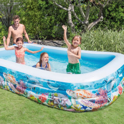 Piscina Hinchable Intex Rectangular Fondo Marino 56x183x305 Cm