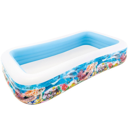 Piscina Hinchable Intex Rectangular Fondo Marino 56x183x305 Cm