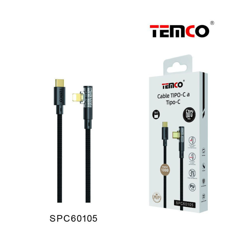Cable USB a Tipo-C 3A 1000mm
