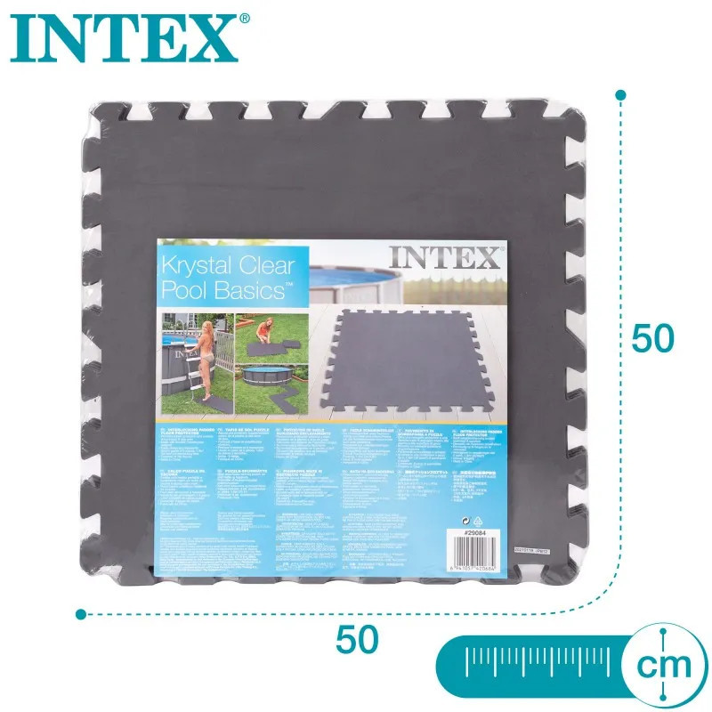 Protector de Suelo para Piscina Intex Gris (50x50x0,5cm Pack 8 Ud.)