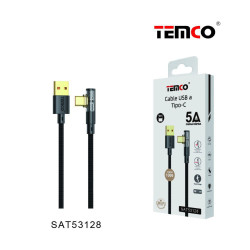 Cable USB A Tipo C 5A 1M Angulo 90 Grados