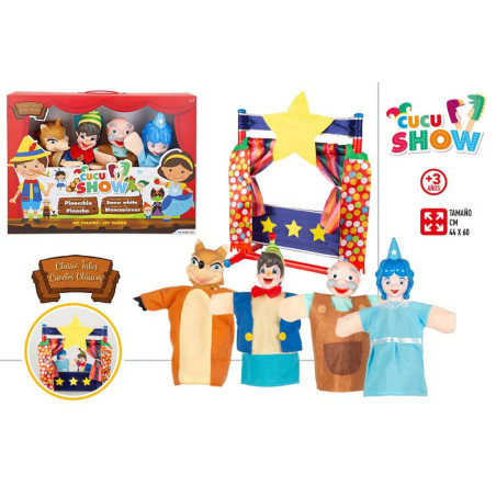 Cucu Show - Set 4 Marionetas C/Teatro Pinocho