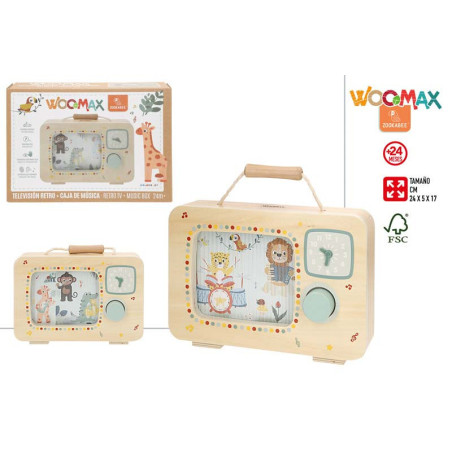 Woomax Zookabee - Television Madera c/Reloj