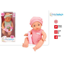 Colorbaby's - Muñeca Bebe 30 cm Cuerpo Vinilo c/Sonidos