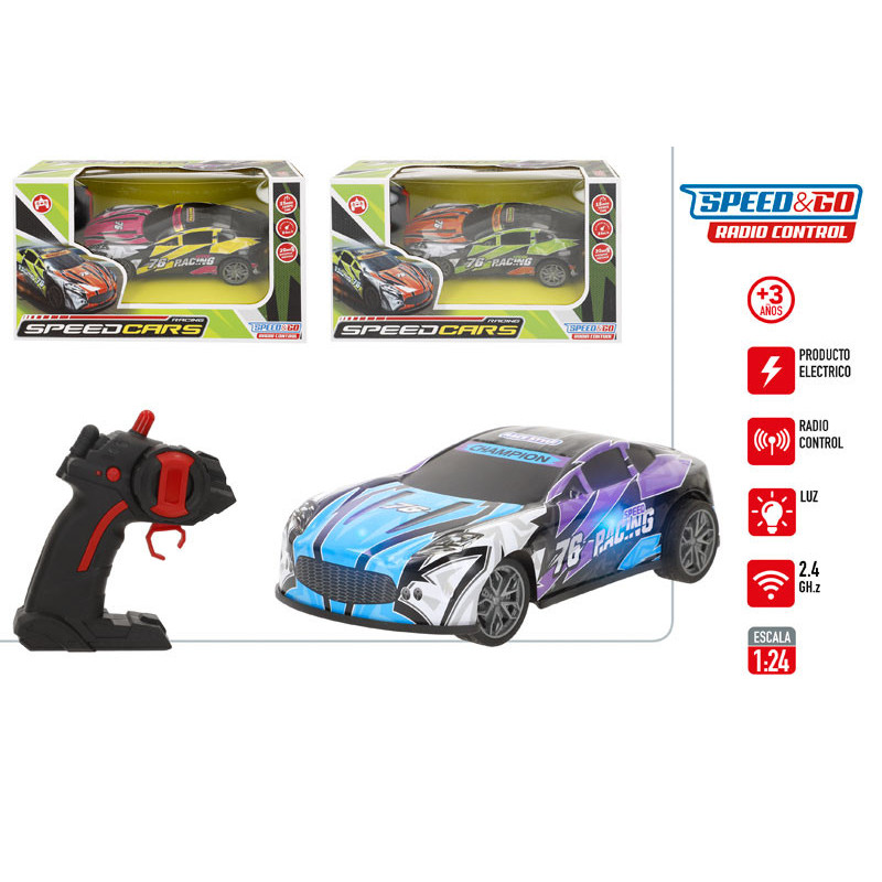 Speed&Go - Coche RC 2.4G 1:24 Rallye Bateria Recargable
