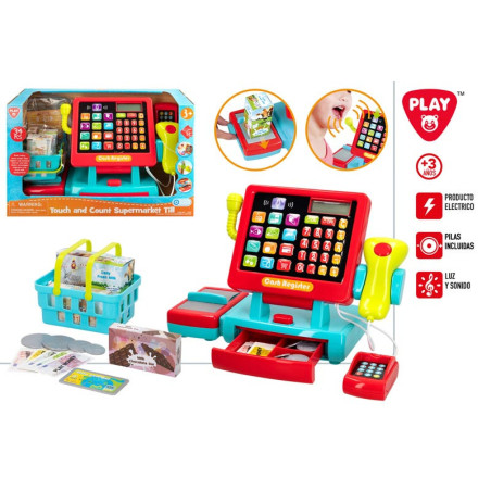 PlayGo - Caja Registradora Supermercado Tactil Electrica +3A