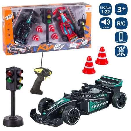 Pack 2 Coches RC C/ Semáforo + Mando