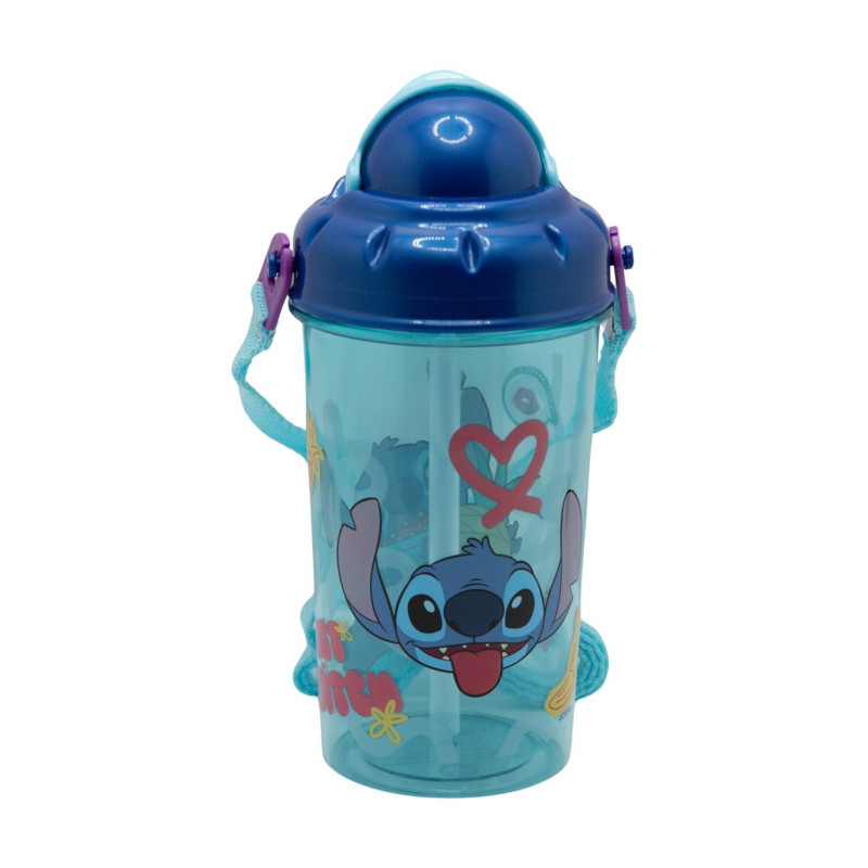 Botella 465ml C/Pajita+Correa Stitch