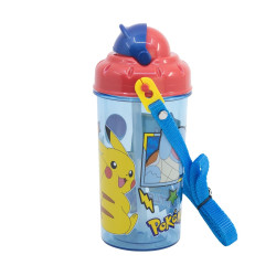 Botella 465ml C/Pajita+Correa Pokemon