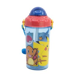 Botella 465ml C/Pajita+Correa Pokemon