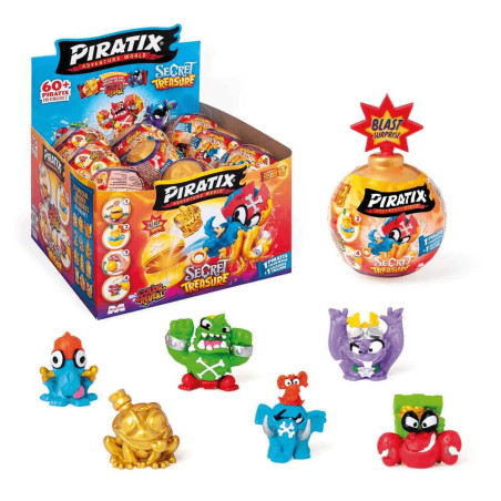 Piratix Secret Treasure Blast Surprise Figura Color Reveal con Tesoro