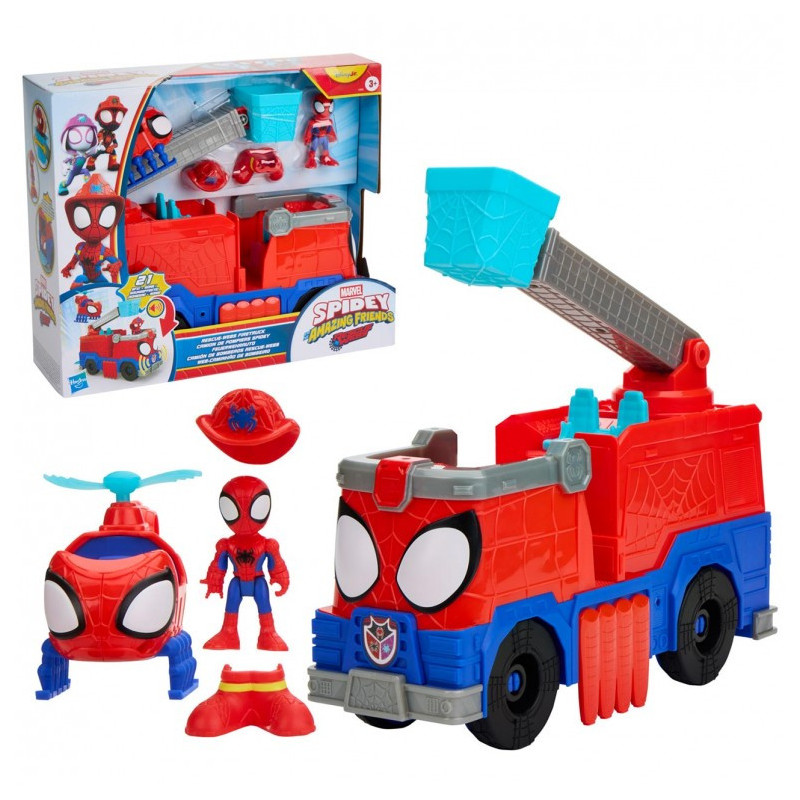 Spidey and his Amazing Friends Rescue-Webs Camión de Bomberos y Figura de Spidey