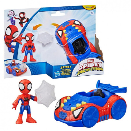 Spidey and His Amazing Friends Figura Spidey con Bólido Arácnido