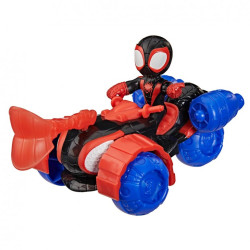 Spidey and his Amazing Friends Figura Miles Spin Morales con Aracno Triciclo