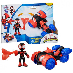 Spidey and his Amazing Friends Figura Miles Spin Morales con Aracno Triciclo
