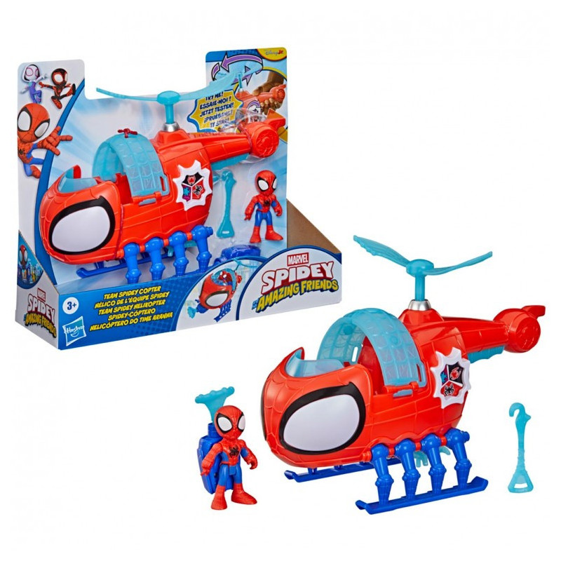 Disney Jr. Spidey and His Amazing Friends Figura Spidey con Spidey-Cóptero