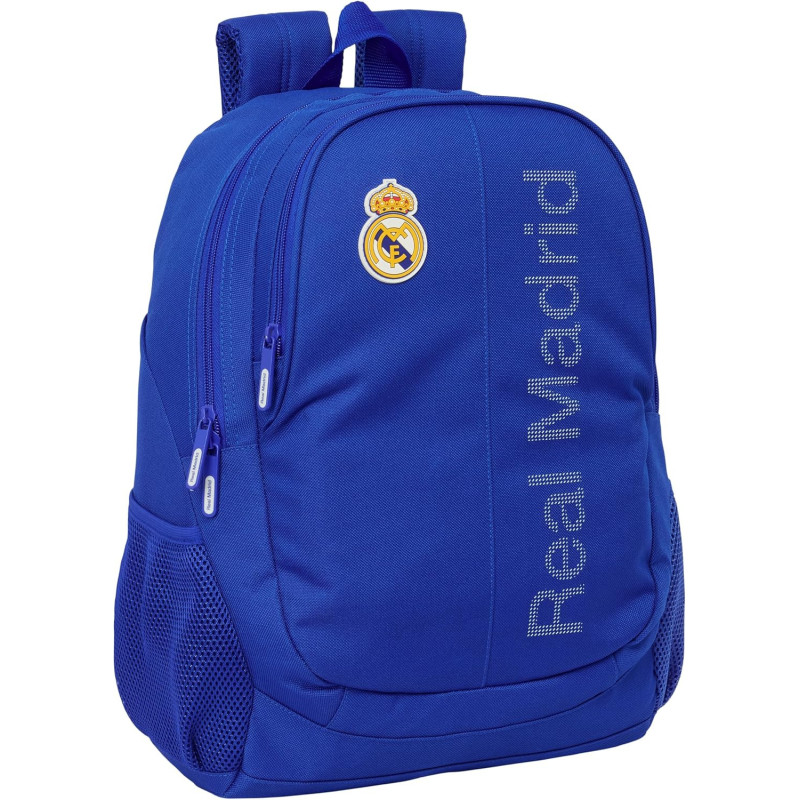 Real Madrid Mochila Adaptable A Carro Escolar Azul 32x16x44cm