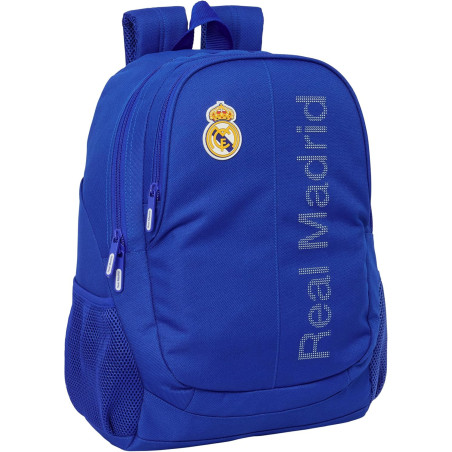 Real Madrid Mochila Adaptable A Carro Escolar Azul 32x16x44cm