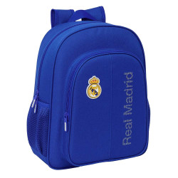 Real Madrid Mochila Junior Adaptable A Carro Escolar Azul