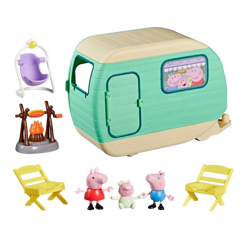 Peppa Pig La Caravana de los Tres Cerditos con 3 Figuras