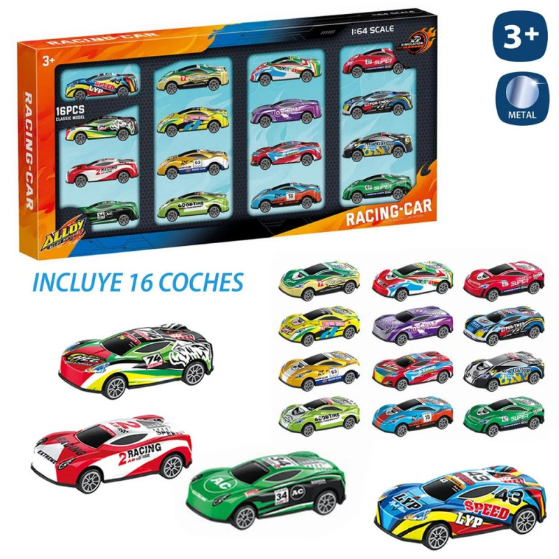 Set Caja 16 Vehiculos 7 cm
