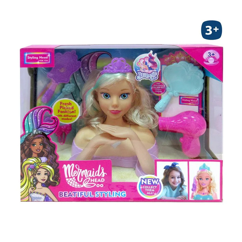 Mermaids Head - Busto con Manos Peina Sirenita 18 x 20 cm