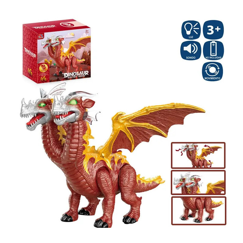 Figura Dinosaurio 2 cabezas