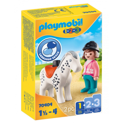 Playmobil 1.2.3 Jinete con Caballo