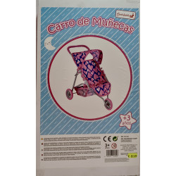 Carro Muñecas 3 Ruedas Corazones